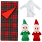 Skylety 2 Pieces Christmas Elf Dolls Baby Twins Red Green And 1 Pieces Christmas Elf Doll Sleeping Bag Red Plaid And 1 Pieces Elf Doll Bathrobe White Xmas Accessories For Elf Dolls