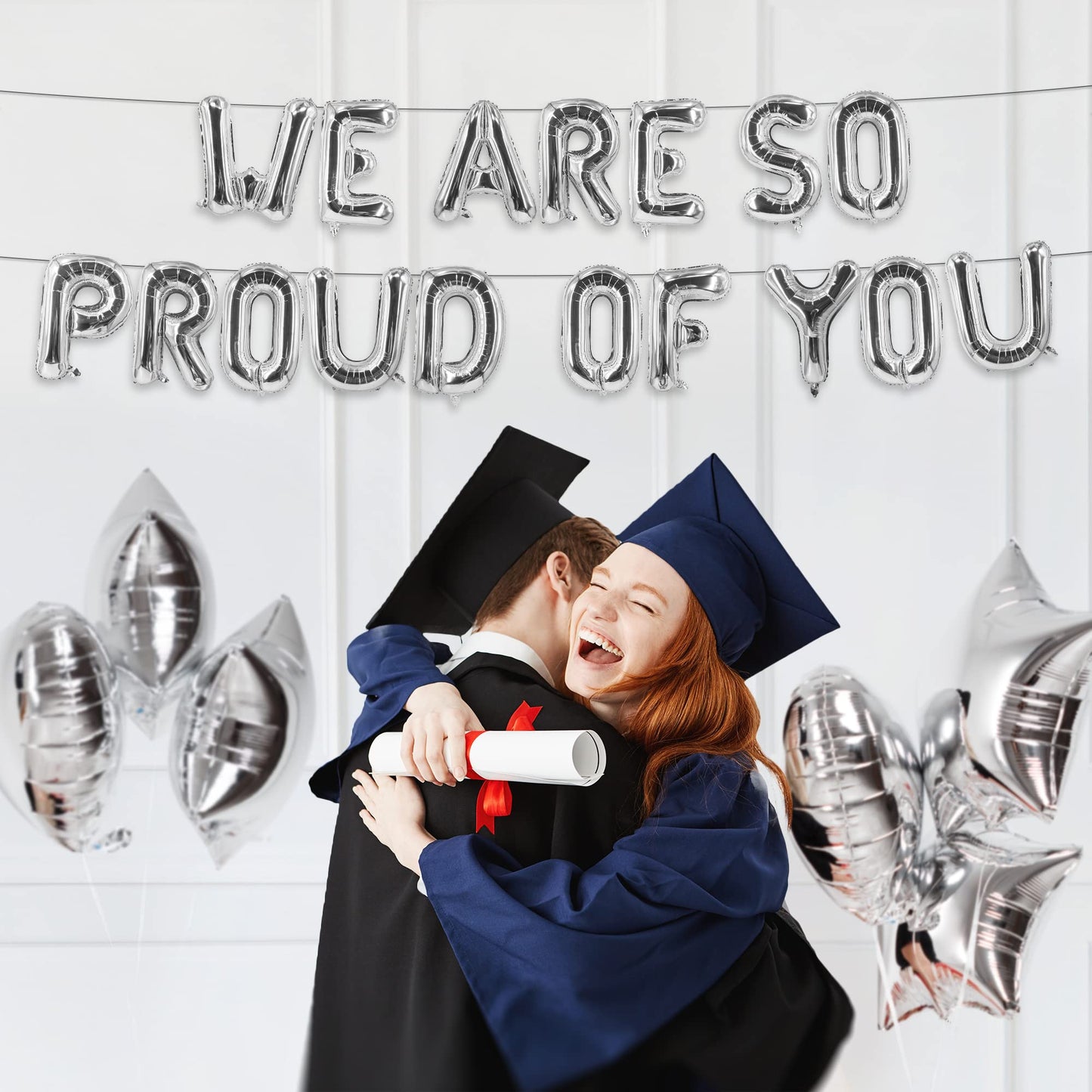 House Of Party Foil Letter Balloonswe Are So Proud Of You Balloons 16 Inch Silver Ballons