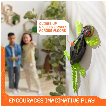 Hex Bots Wall Crawler Gecko, Rechargeable Remote Control Robot Kids Toys, Climbs Up Walls For Prank Toys & Games, Rc Robot Toys