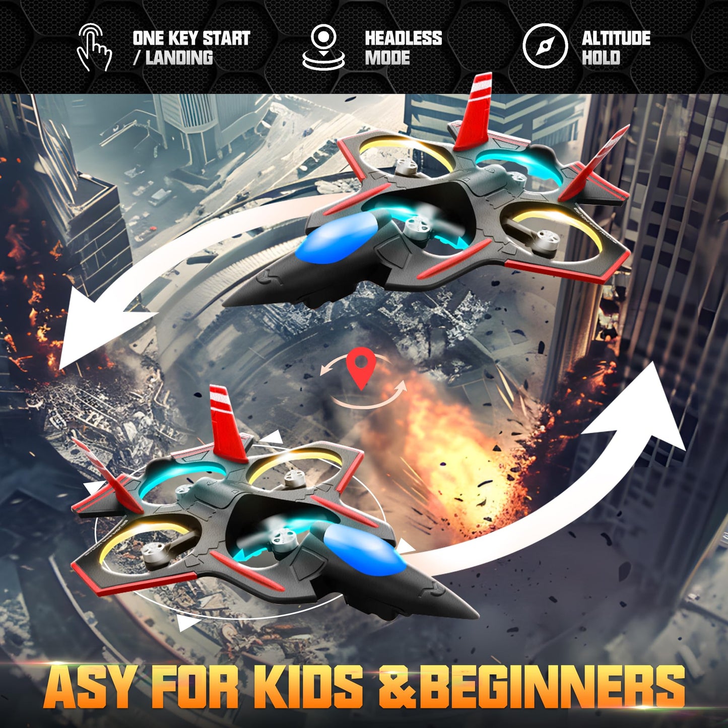 Bezgar Brushless Rc Plane With Camera | 2.4Ghz Remote Control Airplane, 6-Axis Gyro Drones For Kids, Rc Helicopter, 360Flip Jet