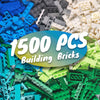 HUIZDQ 1500 Pieces Building Bricks  Classic Bulk Small Blocks  Classic Building Bricks Set Basic Building Blocks Compatible with All Major Brands(Natural Colors)