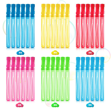 AuroTops 36PCS Big Bubble Wands Bulk for Kids, 15 Inches Bubble Wand Bulk in 6 Colors, Bubble Party Favor Supply for Summer Indo