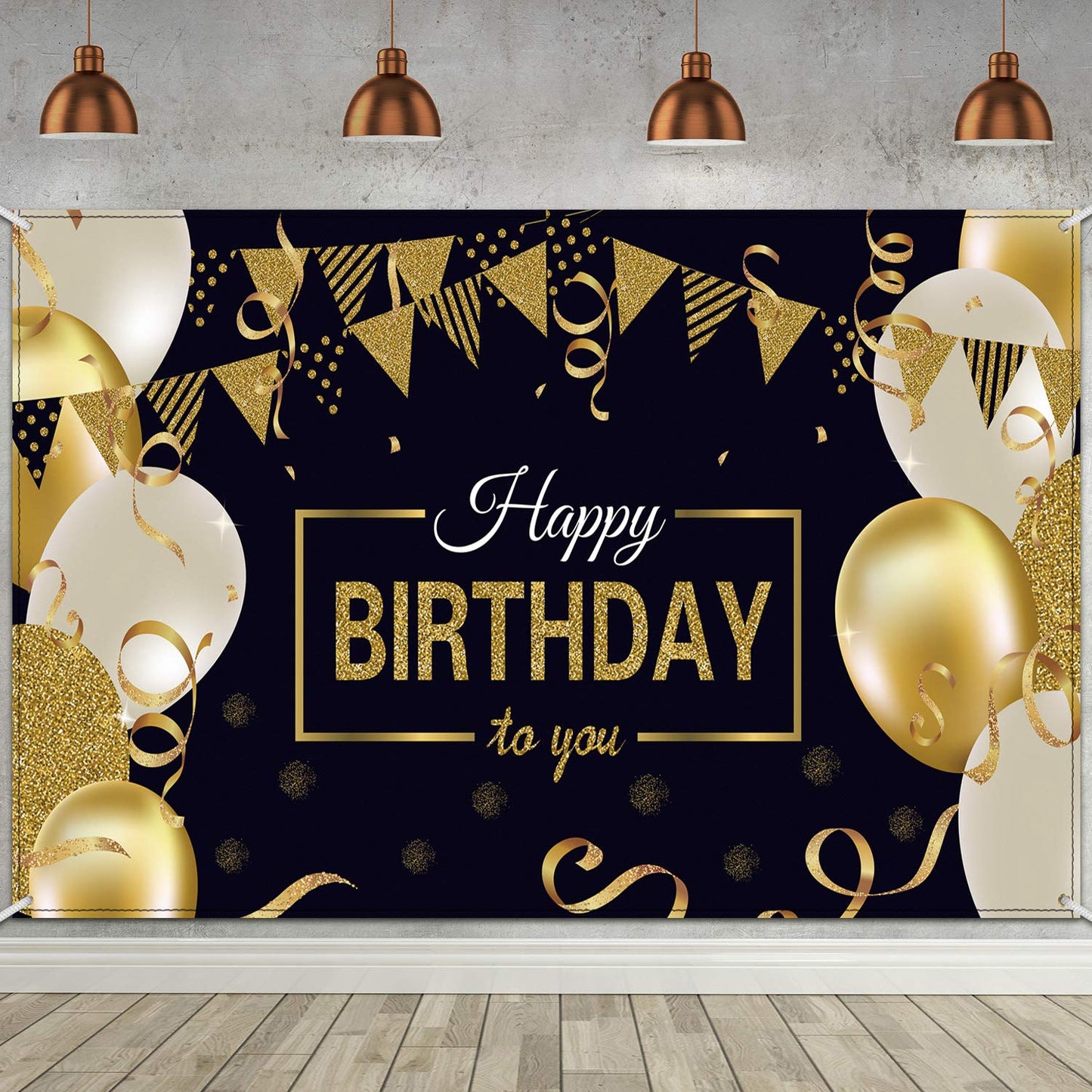 Blulu Happy Birthday Backdrop Banner Extra Large Birthday Sign Poster for Men Women Anniversary Party Photo Booth Backdrop Backg