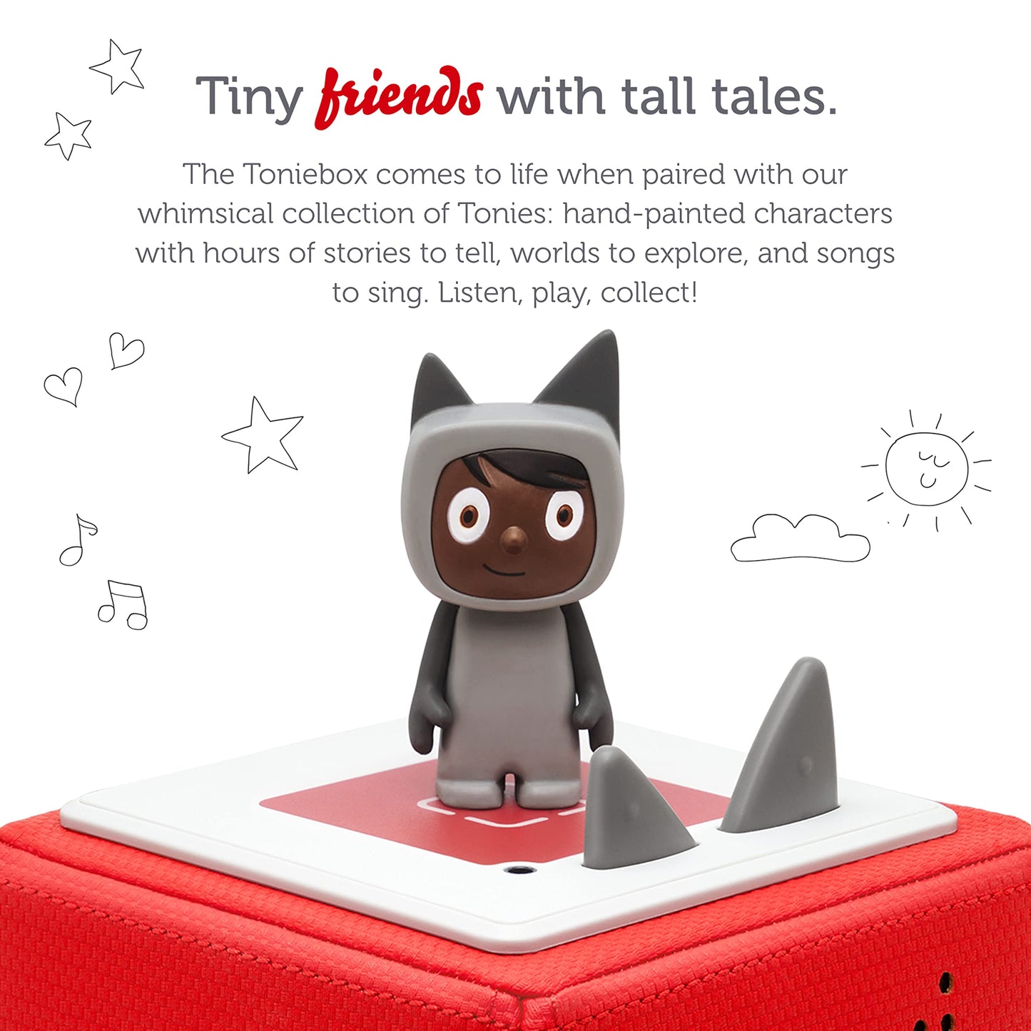 Tonies Creative Audio Character - Record And Upload Up To 90 Minutes Of Your Own Stories And Songs - Red/Dark