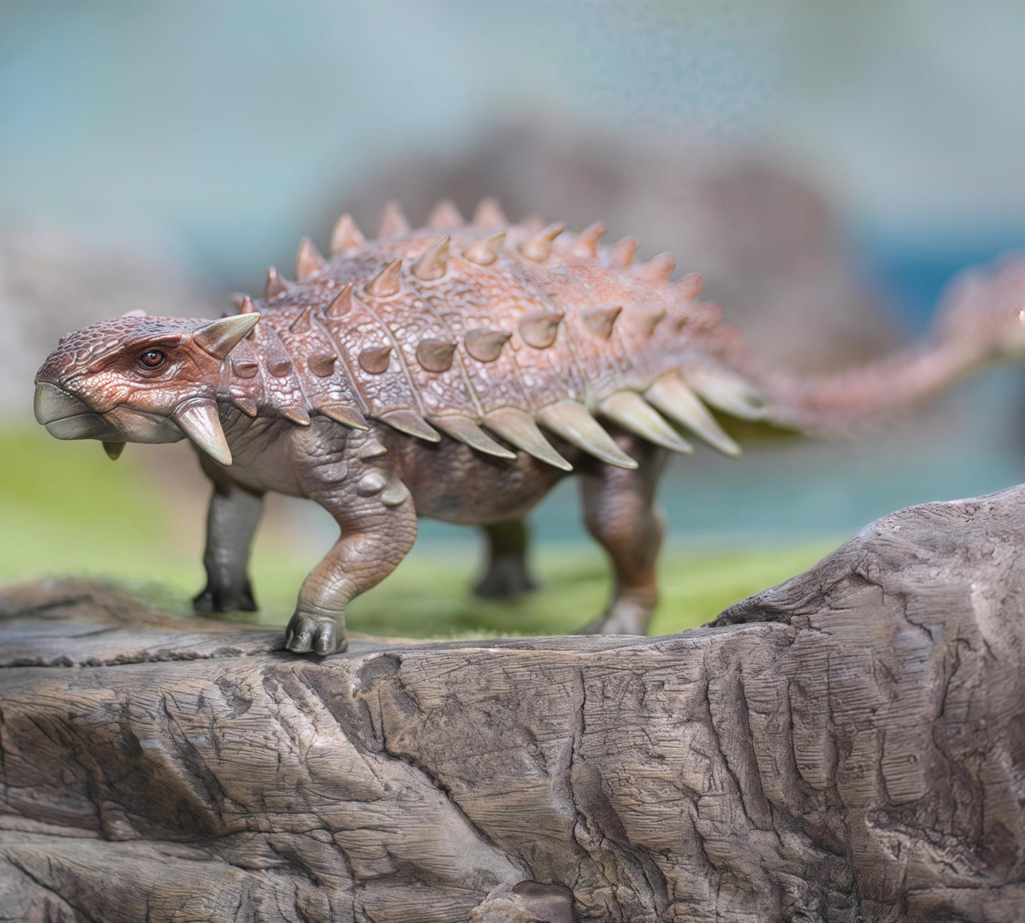 Gemini&Genius Ankylosaurus Action Figure Toy, Saichania Dinosaur Model Toy, Beautiful and Accurate Sculptures of Dino Toy Figure