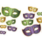 Beistle 22 Piece Mardi Gras Decorations Masquerade Mask Paper Cut Outs, 6.25 - 18.25, Green/Gold/Purple