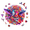 Wooden Puzzles For Adults - Flower Hummingbird Wooden Puzzle, Unique Shaped Wood Jigsaw Puzzles For Adults, Wood Puzzles Adult,