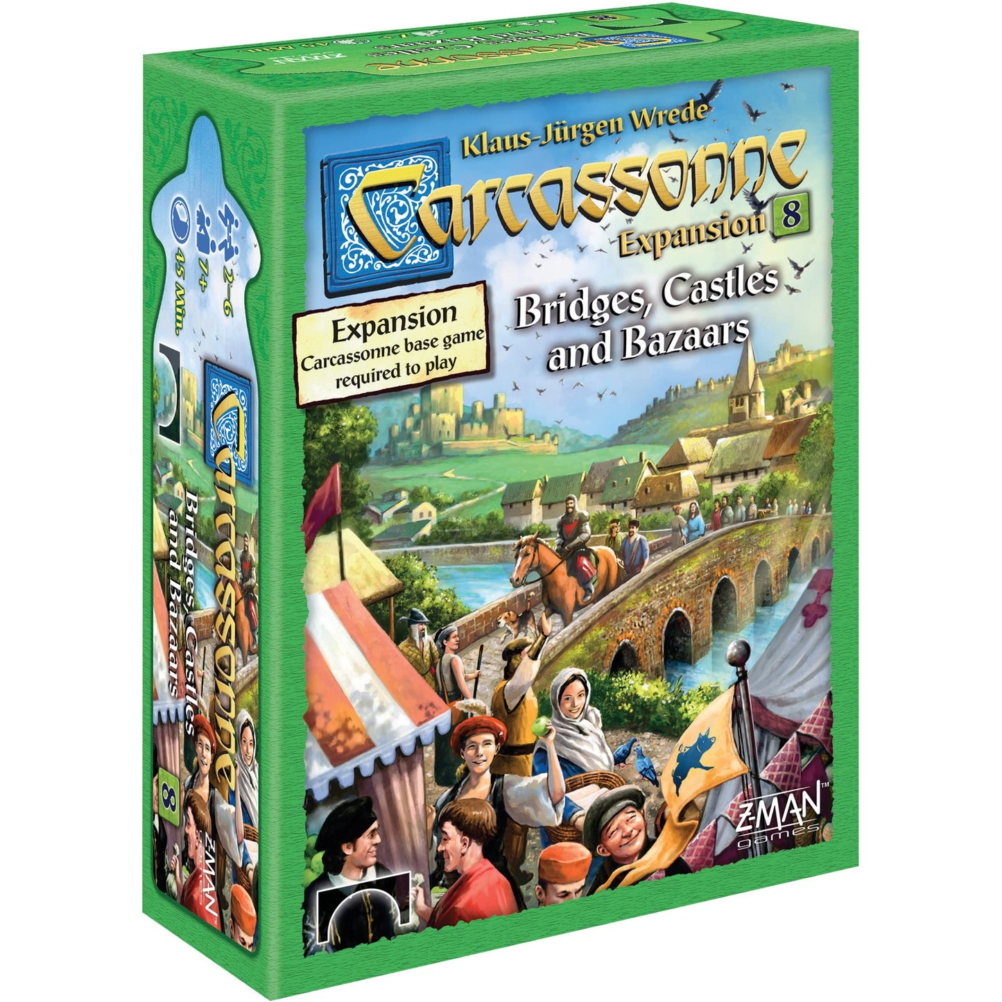 Carcassonne Bridges, Castles & Bazaars Board Game Expansion - New Paths And Auctions Await! Medieval Strategy Game For Kids And