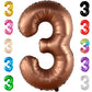 Katchon, Coffee Brown Number 3 Balloon - 40 Inch | Giant, 3 Balloon Number, 3Rd Birthday Decorations For Girls | 3Rd Birthday Decorations For Boys | 3 Year Old Birthday | Dinosaur 3Rd Birthday Decor