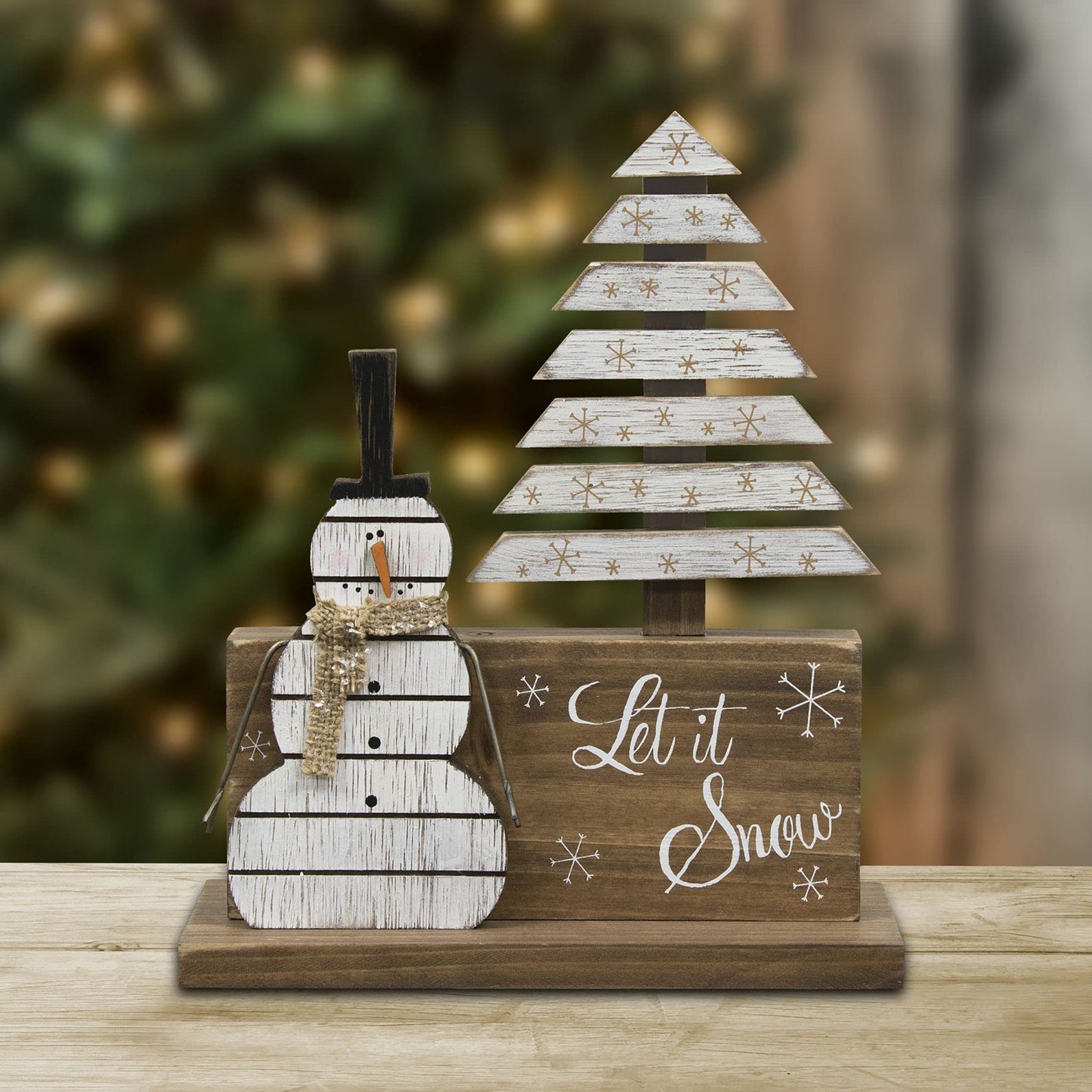 Winter Scene Slat Snowman