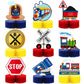 9 Pcs Railroad Train Crossing Theme Honeycomb Centerpieces Party Decorations Railway Train Centerpiece Decoration Birthday Railr