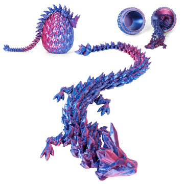 4 Pcs Dragon Egg, 3D Printed Dragon Eggs With Dragon Inside Surprise Mystery Easter Egg Fidget Toy, Articulated Crystal Toys For