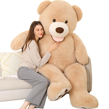 Morismos Giant Teddy Bear Plush 5 Feet, Life Size Huge Teddy Bears For Girlfriend Boyfriend, 5 Foot Large Bear Gifts For Valentine'S Day, Baby Shower, Birthday