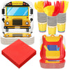 Zubebe 168 Pcs Back to School Disposable Dinnerware Set First Day of School Paper Plates and Napkins Cups Disposable Tableware P
