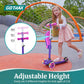 Gotrax Ks3 Kids Kick Scooter, Led Lighted Wheels, Adjustable Height Handlebars And Removable Seat, Lean-To-Steer & Widen Anti-Slip Deck, 3 Wheel Scooter For Kids Ages 2-8 And Up To 100 Lbs (Purple)