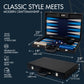 Pointworks 19 Inch Premium Backgammon Sets For Adults Leather Black - Blue. Premium 1.6 Inch Checkers & Dice Set, Travel Backgam