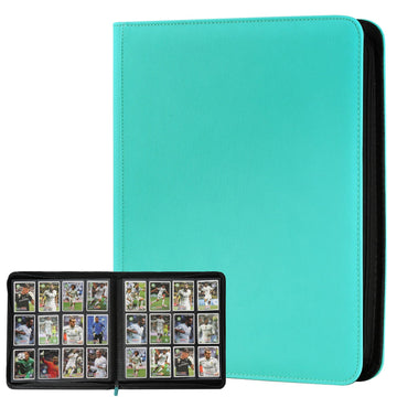 Trading Card Binder 12 Pocket  GERMUN PU Cover Card Binder for 720 Cards  enhanced Trading Card Holder Folders  Double Sided Pocket Card Album for MTG  TCG (Lake Blue)