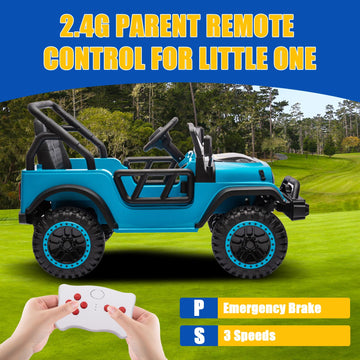 Aokoy 24V Ride On Truck For Kids, 4X4 1 Seater Ride On Car With Remote Control Electric Car For Toddler With Eva Tire Battery Po