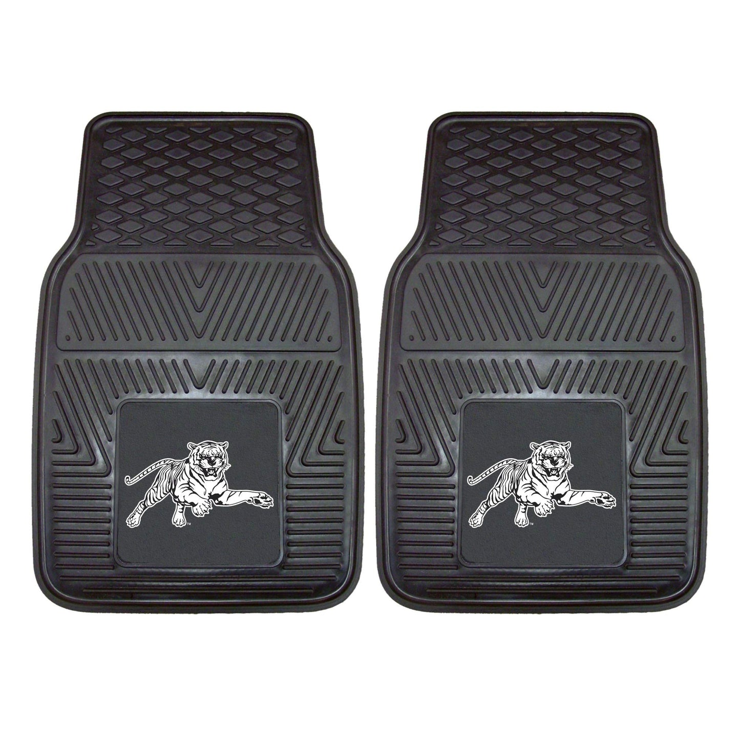 FANMATS 12923 Jackson State Tigers 2-Piece Heavy Duty Vinyl Car Mat Set, Front Row Floor Mats, All Weather Protection, Universal