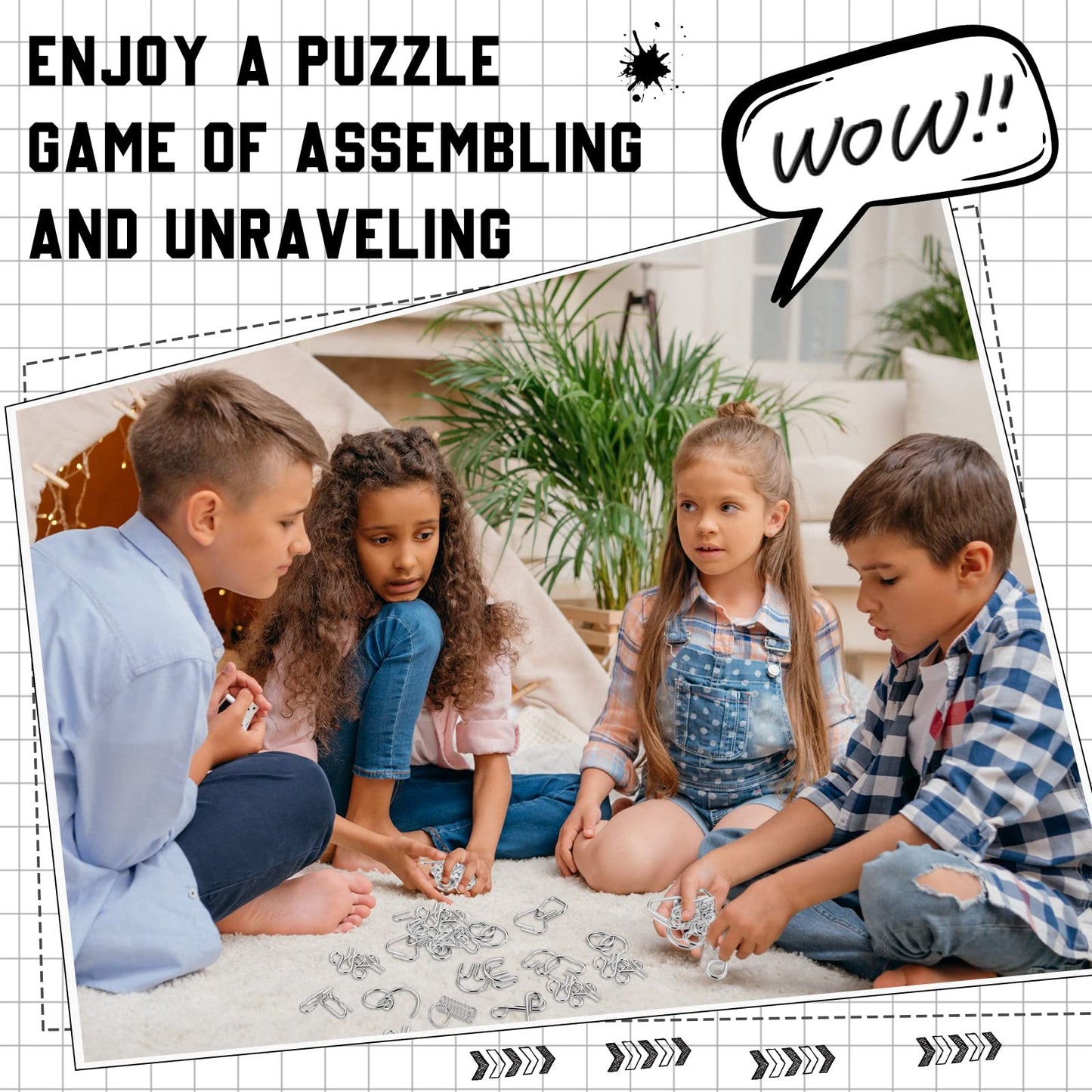 Yilloog Metal Brain Teaser Puzzles Set of 36 with Pouch  Steel IQ Games Physics Mind Metal Puzzles for mature-themeds Basket Stocking Stuffers for Boys Girls mature-themeds Challenge Gifts (Classic)