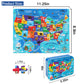 Lelemon United States Map Puzzles For Kids Usa Map Jigsaw Puzzles In A Metal Box America Map Learning Educational Toys Gifts For Boys Girls