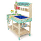 Svan Wooden Toy Gardening Center Indoor Playset - 22 Pc Garden Stand Set W Flowers, Seed Packets, Pots, Shovel Rake Apron Watering Pot- Great Interactive & Fun Pretend Playtime, Gift For Boys Girls