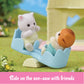 Calico Critters Baby Windmill Park, Dollhouse Playset With Persian Cat Figure Included Includes Windmill With Swing, Slide, Seesaw And Figure Medium