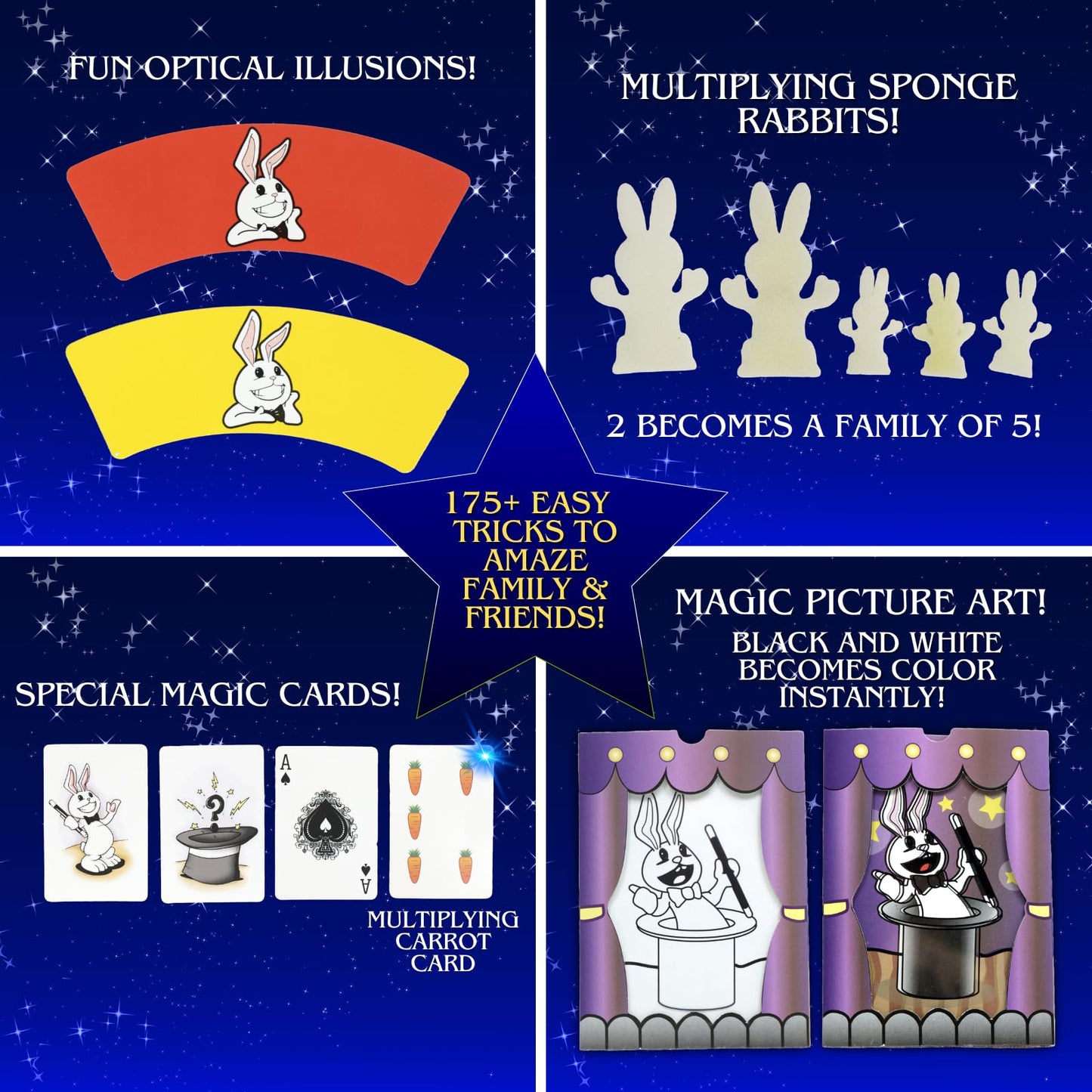 Fantasma Magic Kit Deluxe Top Hat Magic Set – Over 175 Amazing Magic Tricks For Kids Magic Kit & Accessories - Magician Costume Kids Magic Toy