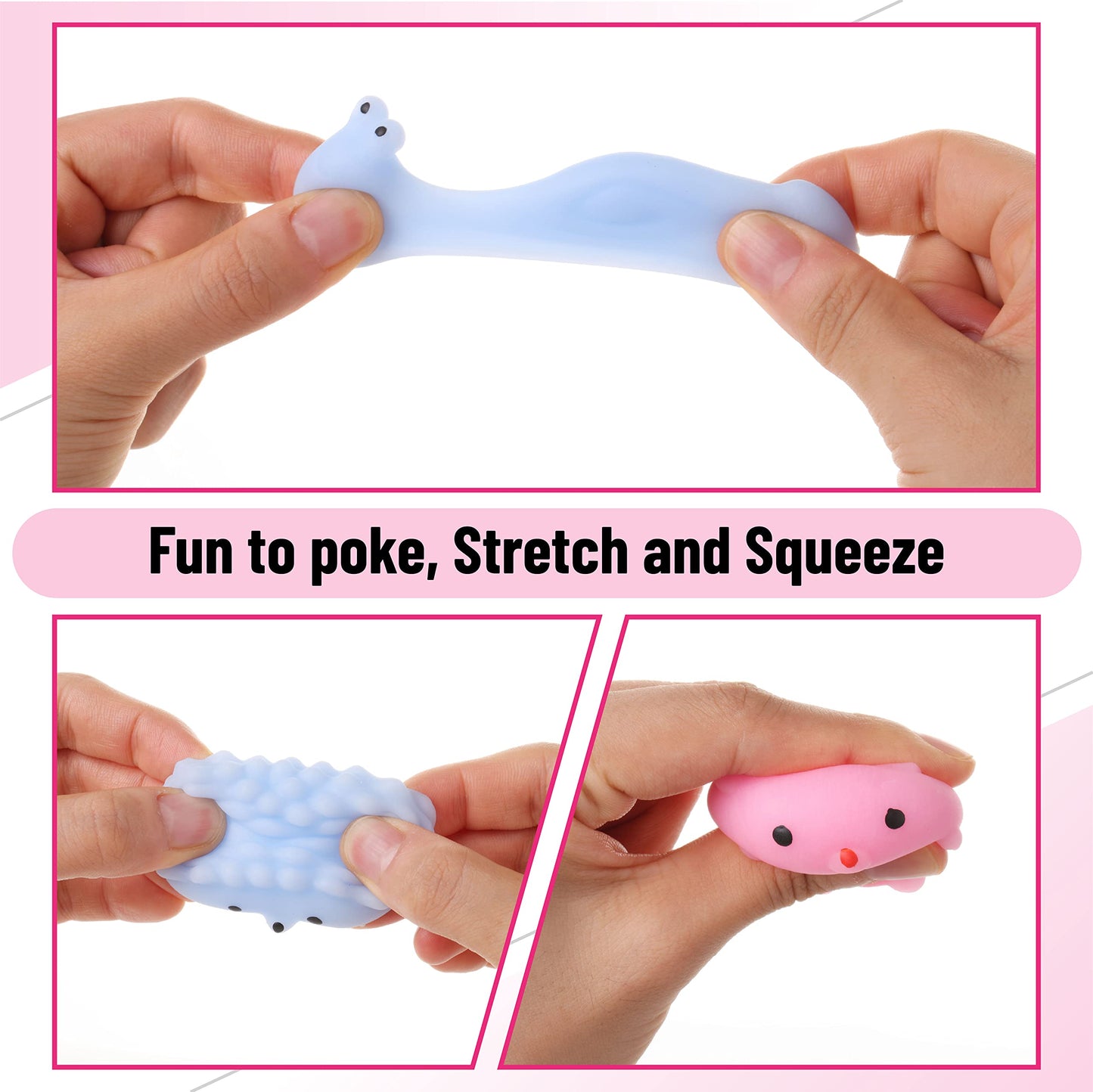 Mr. Pen Squishy Toys, 12 Pack, Assorted Colors, Rubber Stress Relief Mini Squishes for Kids, Model UT12