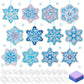DoubleFill 60 Sets Snowflakes Suncatchers Craft Kit Snow Tissue Paper Sign Craft Winter Christmas Crafts Make Your Own Xmas Tree
