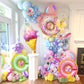 163Pcs Pastel Donut Balloon Arch Garland Kit, With Pastel Rainbow Balloon, Sprinkle Confetti And Ice Cream Foil Balloons For Swe