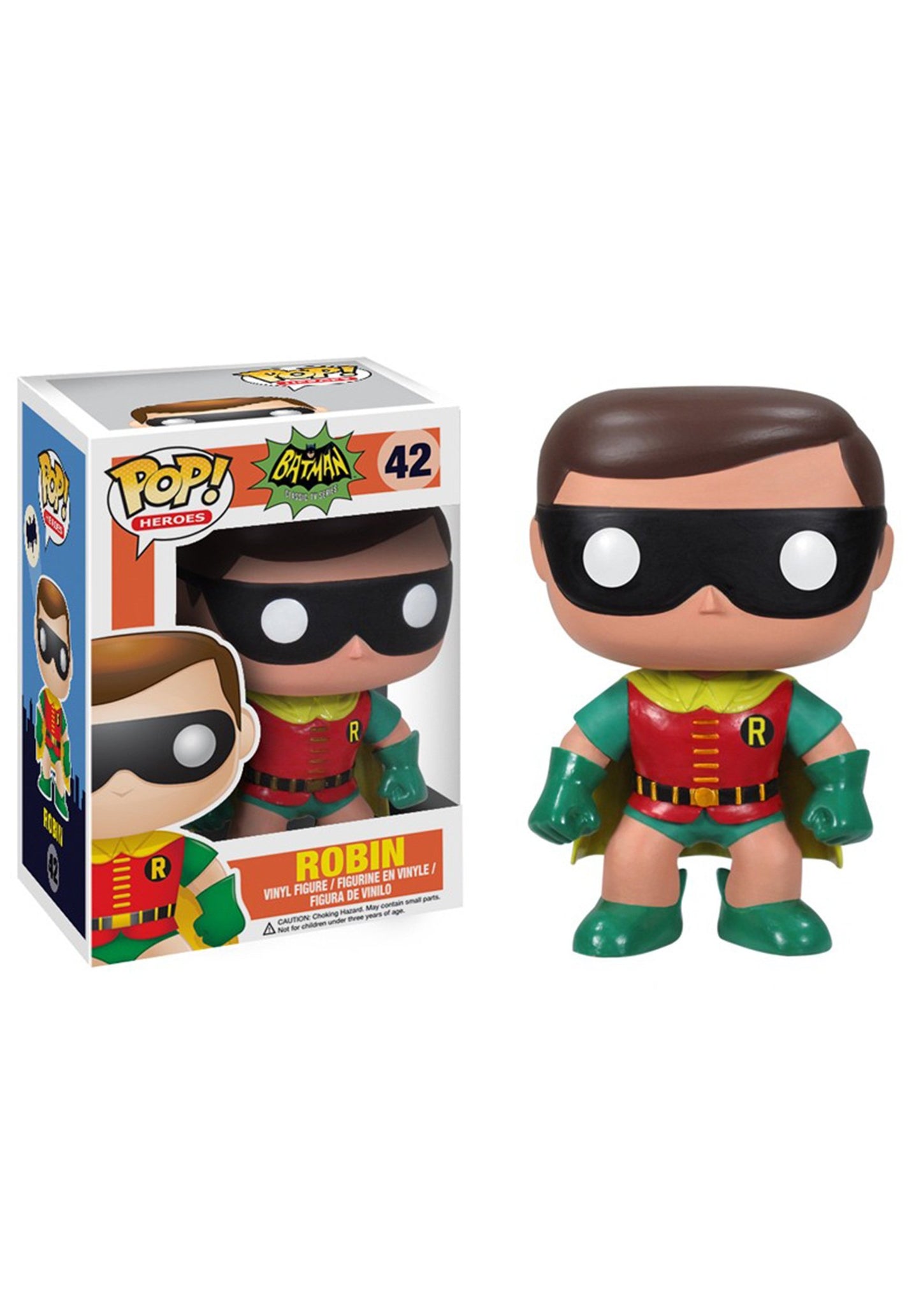 Funko POP Heroes Robin 1966 Vinyl Figure - 3.75 inches, Red, Model 3117