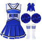 Woohand Cheerleader Costume For Girls 5-6 Cheerleading Outfit With Pom Poms Socks Bowtie Halloween Party Dress Up
