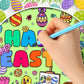 AUGSUN Easter Large Coloring Poster for Kids 72 x 30 Inch Happy Easter Coloring Tablecloth Giant with 18 Paint Pens for Crafts S