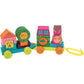 Oops Fun Forest & City Train - Wooden Pull Along Toy And Stacking Puzzle For Toddlers