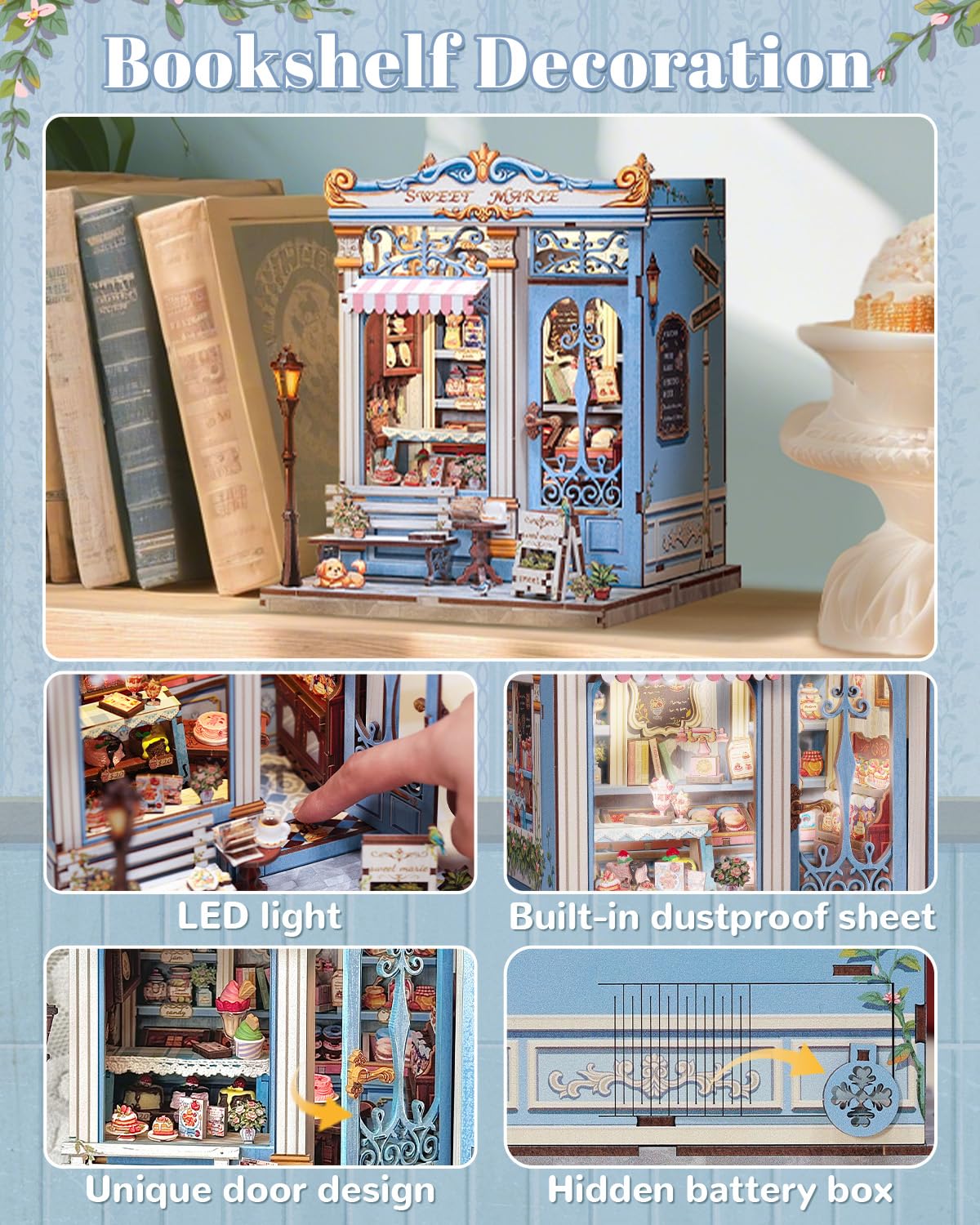 Endless Limit Book Nook Kit  DIY Miniature House Kits for mature-themed and Teens  Dollhouse Tiny Booknook Garden House Bookshelf  DIY Craft Gifts for Family and Friends (Sweet Marie)