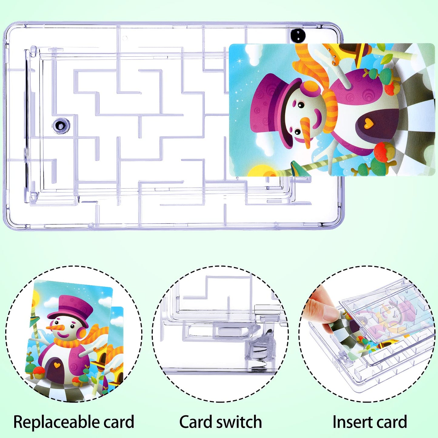 Skylety 5 Pcs Money Puzzle Box Gift Card Box Plastic Puzzle Card Holder Fun Maze Intellectual Pinball Machine Game for Teens and mature-themeds Birthday Party Favors(Clear  Blue  Purple  Pink  Green)