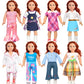 American 18-Inch Doll Clothes, 8 Sets Doll Clothing And Accessories For 18 Inch Doll, Baby Doll Dress Up Toys For Girls Kids