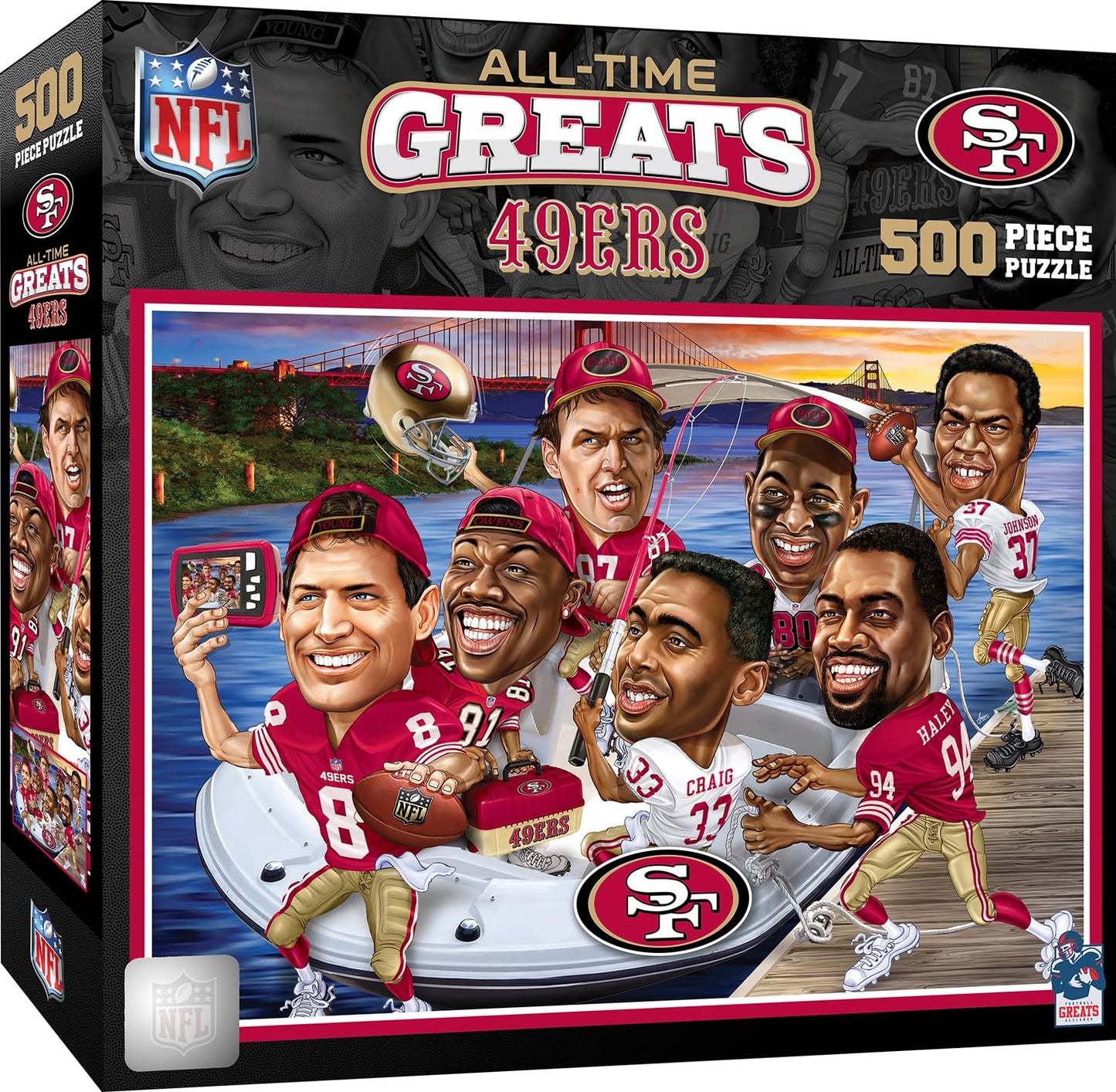 MasterPieces 500 Piece Sports Jigsaw Puzzle for Adults - NFL San Francisco 49ers All-Time Greats - 15x21