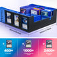 Uaono Card Storage Box For Trading Cards, 1800+ Commander Deck Box For Mtg With Display Window, Toploader Card Case Fits Tcg Ptcg Sports Cards; 10 Removable Divider Tabs, 3 Stoppers (Black, Blue)