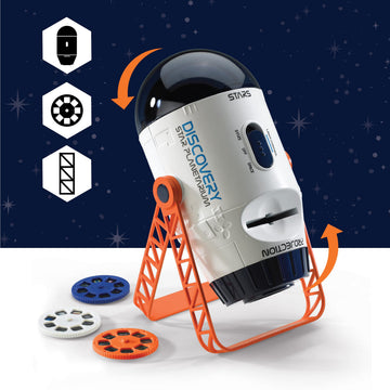 Discovery 1423000801 Mindblown Planetarium Projector - 2-in-1 Space Projector for Kids - Medium Size, Plastic Material