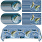 Gone Fishing Party Decorations Fishing Tableware Set Gone Fishin' Plates Napkins Fishing Disposable Table Cover Gone Fishin' Dinnerware For Fishing Themed Fishing Tournament Birthday Party Supplies