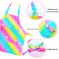 Pashop 2 Pack Kids Apron Rainbow Mermaid Aprons With Pockets For Children Girls Boys Toddler Apron For Painting Cooking Baking
