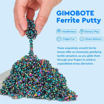 GIMOBOTE Original 800+ Ferrite Putty Colorful, Fidget Toy Ferrite Rocks for Stress Relief, Sensory Toy for Adults & Teens 14+, F