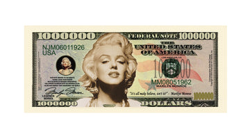Marilyn Monroe Million Dollar Novelty Bill Play Money with Bill Protector