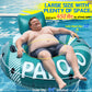 Pool Float mature-themed  53 Inflatable River Tube Float  River Tubes for Floating Heavy Duty with Mesh Bottom  Comfortable Backrest & 2 Cup Holders & Durable Grab Handles 450 lbs Weight Capacity