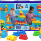 Mega Bloks First Builders Toddler Blocks Toys Set, Deluxe Building Bag With 150 Pieces And Storage, Blue, Ages 1+ Years