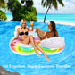 HeySplash Pool Floats mature-themed  2 Seat Inflatable Rainbow Float with Cloud Backrests and Handles  Pool Float with Cup Holders for Family/Friends/Couple  Pool Float Chair for Beaches  Lakes  Pool Parties