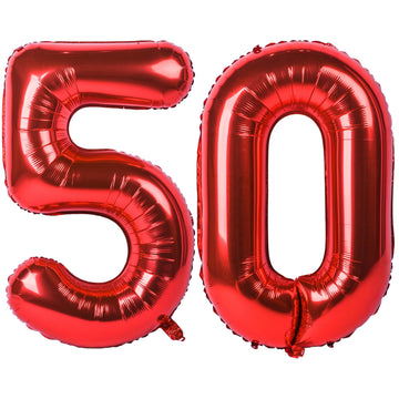 40 In Red Number Balloons Helium Foil Mylar Balloon Birthday Party Banquet Decoration Digital 50