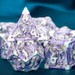 ARUOHHA Hollow DND Metal Dice Set Purple Dungeons and Dragons Dice with Gift Box, Large Role Playing Games Dice 7PCS D+D Polyhed